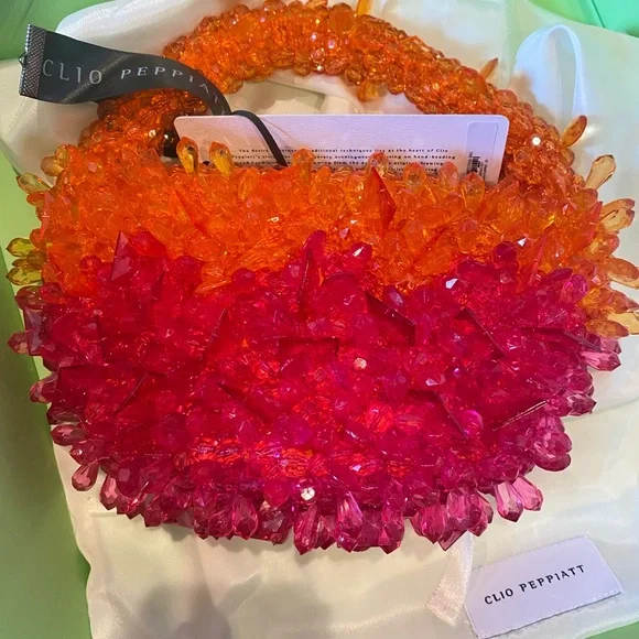 NWT Clio Peppiatt Tequila Sunrise Quartz Bag - Picture 3 of 5